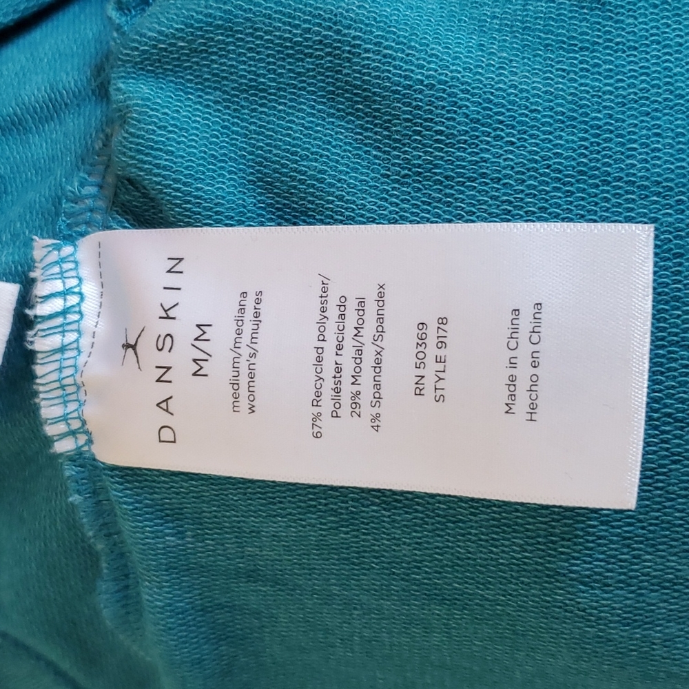 Danskin Long Sleeve Athleisure Sweatshirt Aqua Blue Size MEDIUM - Picture 7 of 8
